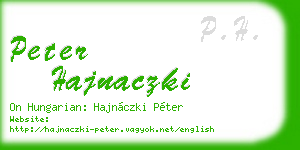 peter hajnaczki business card