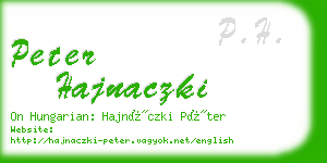 peter hajnaczki business card